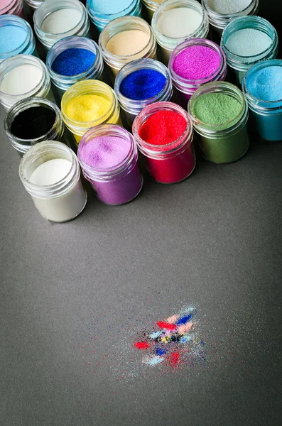 Pintura multicolor en frascos — Foto de Stock