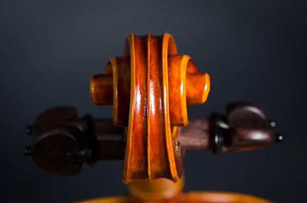 Houten viool hoofd — Stockfoto