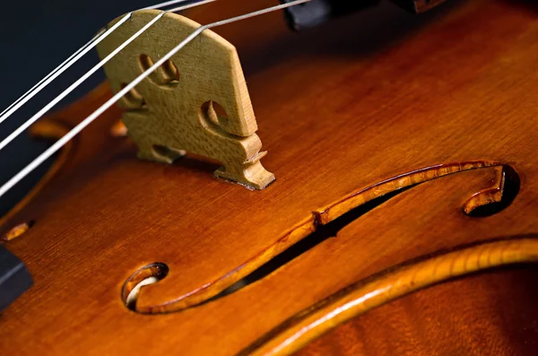 Violin part on black — Stock Photo, Image