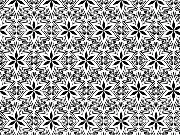 Abstraktní Černobílý Šestihranný Geometrický Bezešvý Vzor Symetrický Kaleidoskop Módy Opakující — Stock fotografie