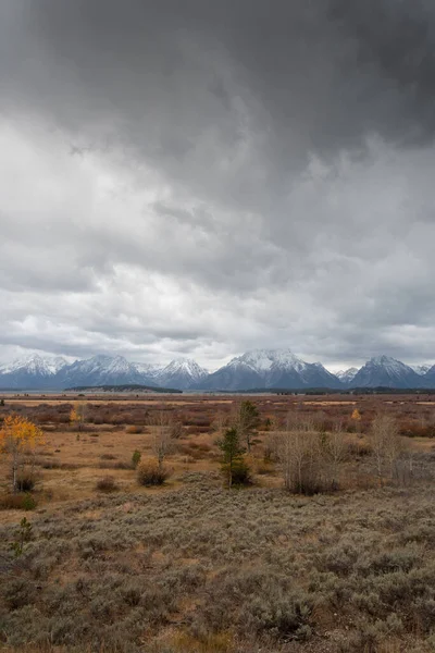 Cloudy Fall Day Grand Teton National Park — Stock Photo, Image