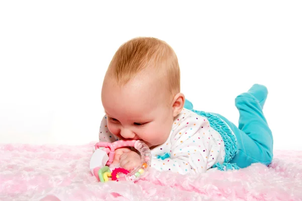 Cute six-month-old baby girl — Stock Photo, Image