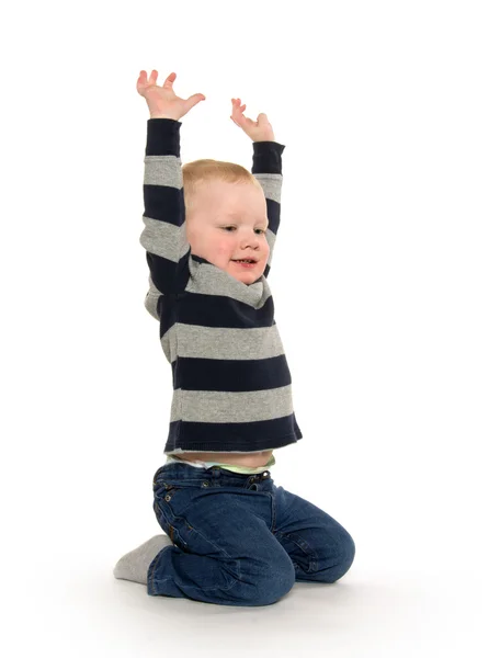 Blond boy on white — Stock Photo, Image