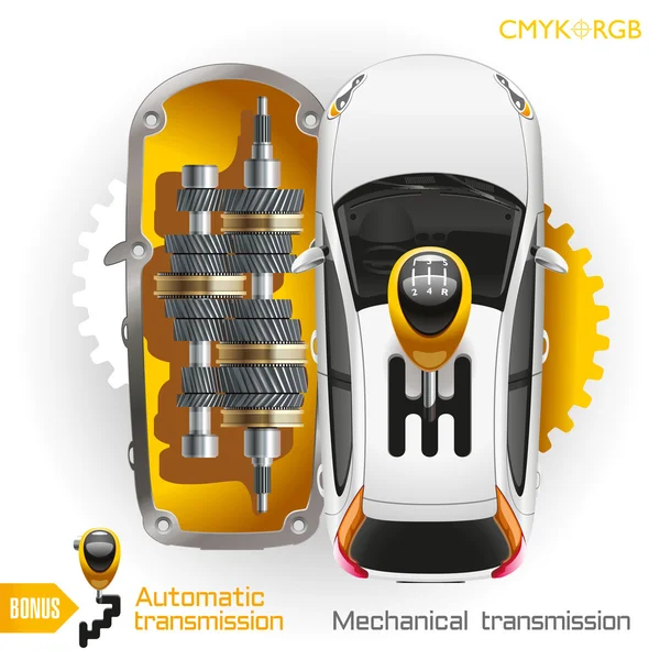 Auto transmissie versnellingsbak — Stockvector