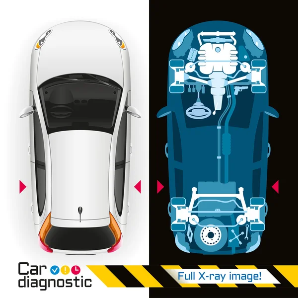 Auto diagnostische volledige X-ray — Stockvector