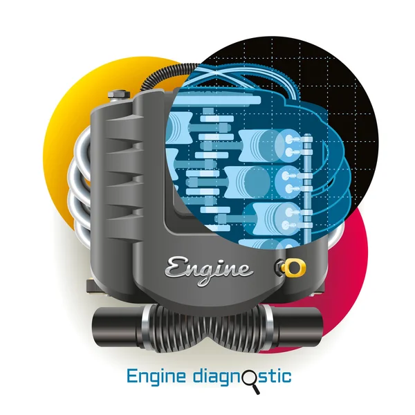 Diagnóstico do motor Vetor De Stock