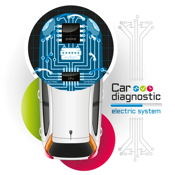 X-Ray auto diagnose van elektrische systeem — Stockvector