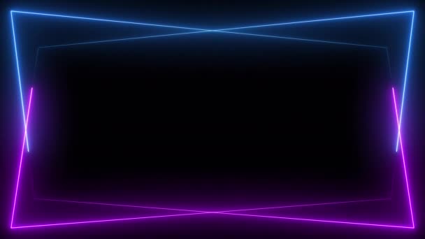 Luci Neon Blu Viola Senza Soluzione Continuità Loop Sfondo Animazione — Video Stock