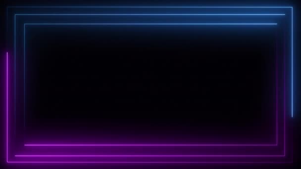 Neon Lichter Blau Und Lila Nahtlose Schleife Hintergrund Motion Graphics — Stockvideo