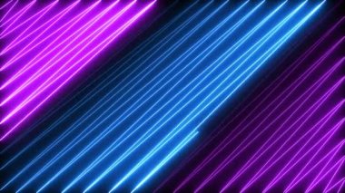 Canlandırılmış zig zag neon ışıklı, pürüzsüz döngü modern hareket grafikleri arka planı