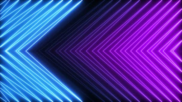 Animato Zig Zag Neon Luce Loop Senza Soluzione Continuità Movimento — Video Stock