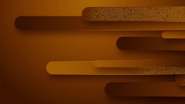 Абстрактні Технології Геометричний Коричневий Золотий Безшовний Цикл Руху Графіка Розкішний — стокове відео