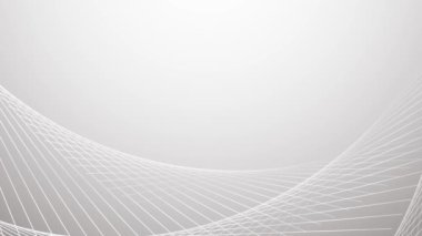 4K Döngü Animasyonu en az beyaz kıvrım dalgaları pürüzsüz dinamik çizgiler. İş bilimi teknolojisi sunumu kavramı temiz arkaplan.