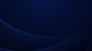 4K Döngü Animasyonu en az Mavi Kıvrımlı Dalgalar Yumuşak Dinamik Çizgiler. İş bilimi teknolojisi sunumu kavramı temiz arkaplan.