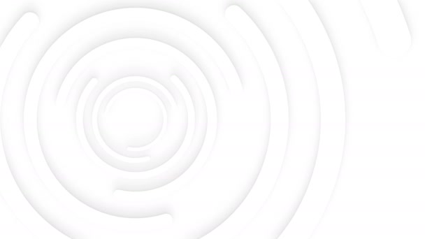 Abstrakte Weiße Kreise Mit Weichen Dynamischen Schatten Sauberer Geprägter Hintergrund — Stockvideo