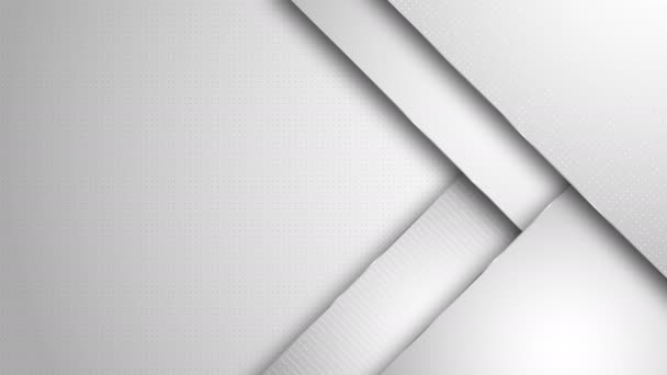 4K浅灰白色环带斜线的渐变抽象背景 商业视频公司介绍 现代条纹技术Bg 空白文字空间 — 图库视频影像