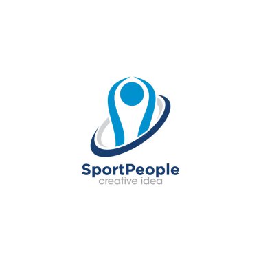 Spor İnsanları Logosu Tasarım Şablonu
