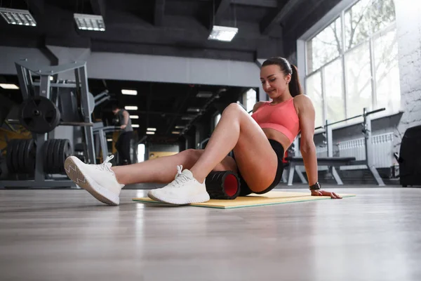 Inyección Ángulo Bajo Una Atleta Femenina Que Relaja Después Del — Foto de Stock