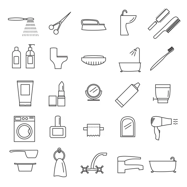 Set of bathroom icons Stock Illustration