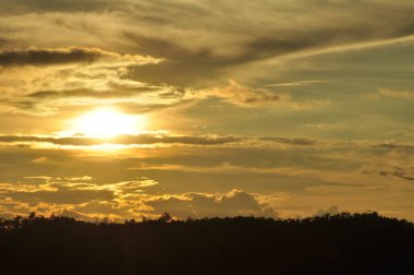 Tropikal ormanda güzel gün batımı