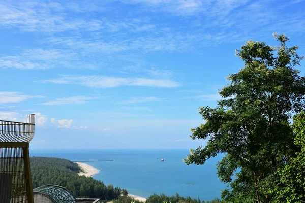 Natural Views Sea Mountains Songkhla Seen Top Mountain — Stock Photo, Image