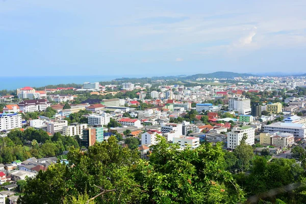 Vistas Naturais Com Mar Montanhas Songkhla Vistas Alto Montanha — Fotografia de Stock