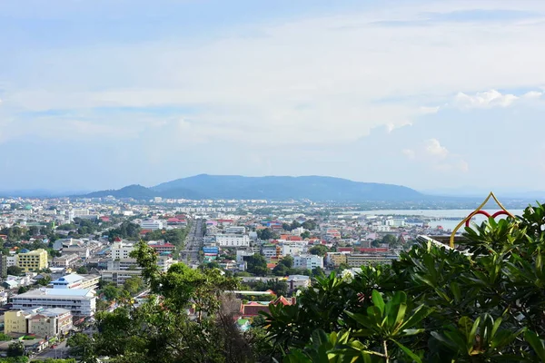 Přírodní Výhledy Moře Hory Songkhla Vidět Vrcholu Hory — Stock fotografie