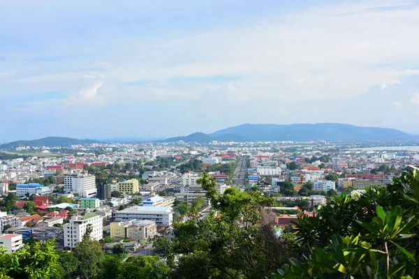 Přírodní Výhledy Moře Hory Songkhla Vidět Vrcholu Hory — Stock fotografie