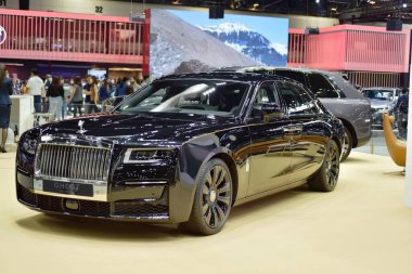 Araba markası ve ilgili eşyalar. 1-13 Aralık 2020 tarihlerinde Bangkok Impac Bangkok, Tayland 'daki 