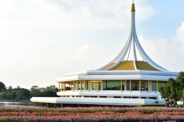 Doğada renkli çiçekler, bahçede çiçekler. Suan Luang Rama IX Parkı 'nda açan çiçekler.. 