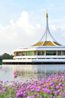 Doğada renkli çiçekler, bahçede çiçekler. Suan Luang Rama IX Parkı 'nda açan çiçekler..