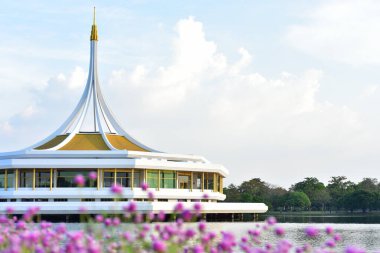 Doğada renkli çiçekler, bahçede çiçekler. Suan Luang Rama IX Parkı 'nda açan çiçekler..