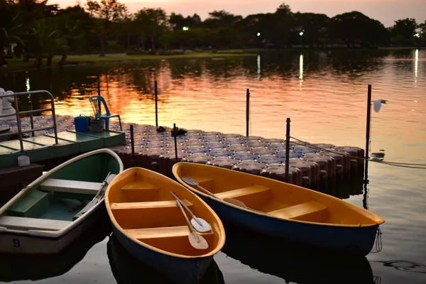 Magnifique Coucher Soleil Sur Lac Thaïlande — Photo