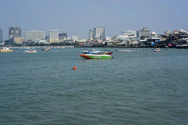 Bucht Mit Vielen Booten Pattaya Thailand — Stockfoto
