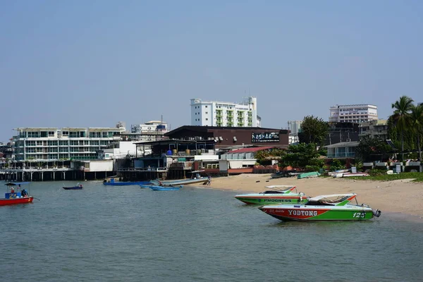 Bahía Mar Con Muchos Barcos Ciudad Pattaya Tailandia —  Fotos de Stock