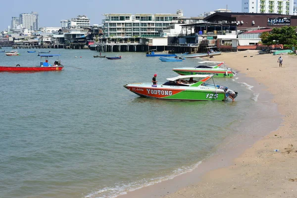 Bahía Mar Con Muchos Barcos Ciudad Pattaya Tailandia — Foto de Stock