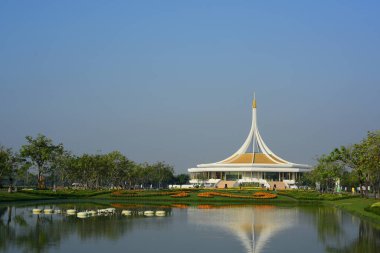 Rengarenk çiçekler. Bahçede çiçekler. Suan Luang Rama IX 'de açan çiçekler.