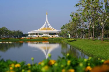 Rengarenk çiçekler. Bahçede çiçekler. Suan Luang Rama IX 'de açan çiçekler.