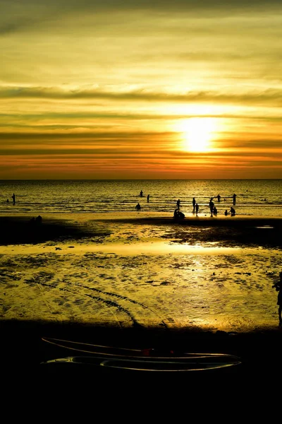 Coucher Soleil Sur Plage — Photo