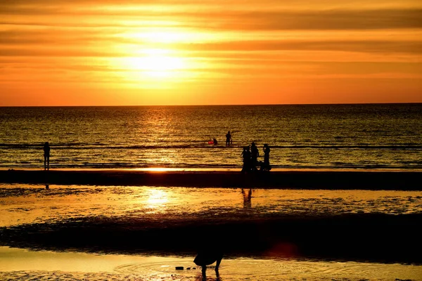 Coucher Soleil Sur Plage — Photo