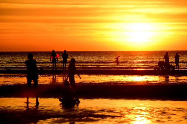 Coucher Soleil Sur Plage — Photo