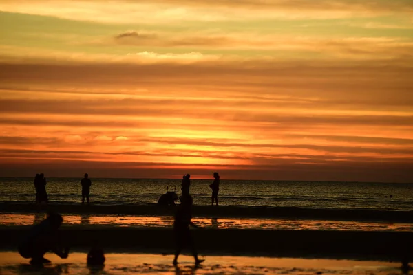 Coucher Soleil Sur Plage — Photo