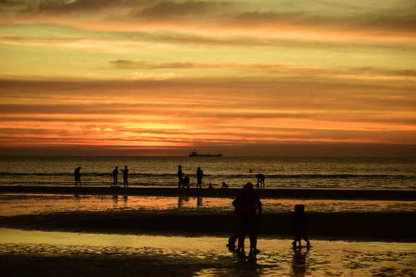 Coucher Soleil Sur Plage — Photo