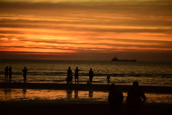 Coucher Soleil Sur Plage — Photo