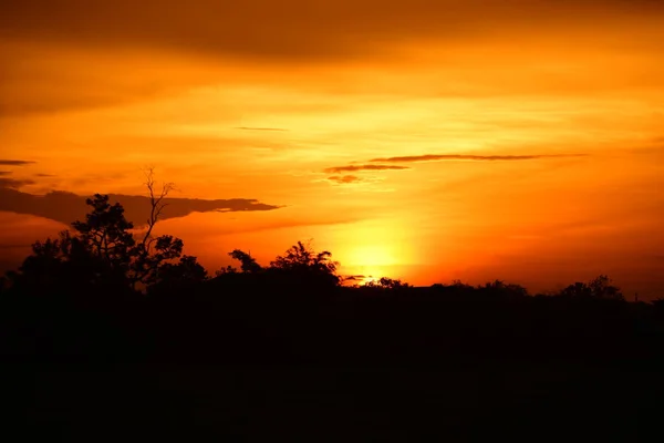 Západ Slunce Rudé Obloze — Stock fotografie