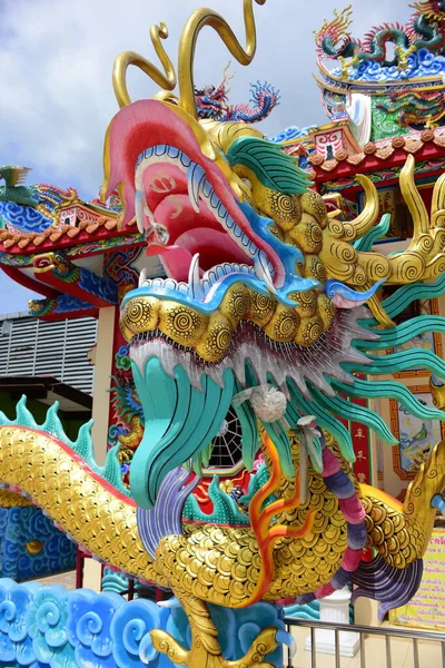 Santuario Arte Chino Tailandia Adoración Gente Chonburi Tailandia Escultura China — Foto de Stock