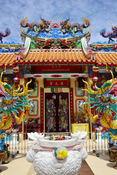 Santuario Arte Chino Tailandia Adoración Gente Chonburi Tailandia Escultura China — Foto de Stock