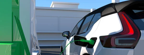 Modern Electric Car Charging Station Concept Render — Stock Fotó