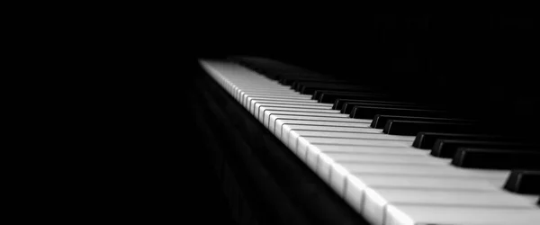 Grand Piano Keys Close Shadow Render — Photo