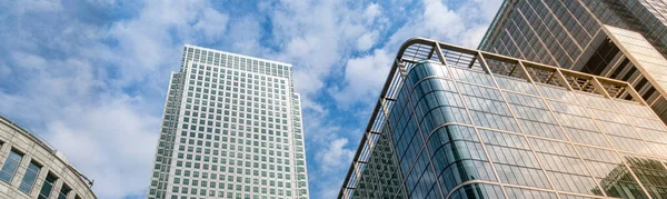 Looking Tall Glass Fronted Skyscrapers Sunset — Stock Photo, Image